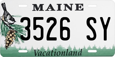 ME license plate 3526SY