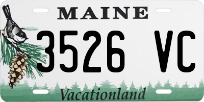 ME license plate 3526VC