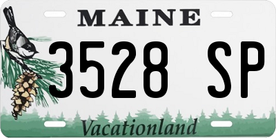 ME license plate 3528SP