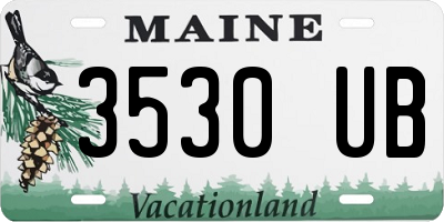 ME license plate 3530UB
