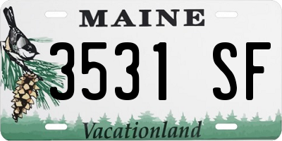 ME license plate 3531SF