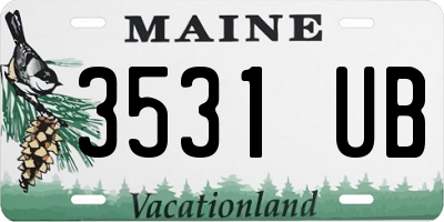 ME license plate 3531UB