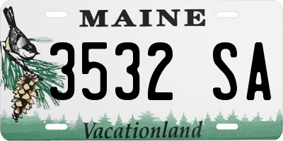 ME license plate 3532SA
