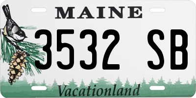 ME license plate 3532SB