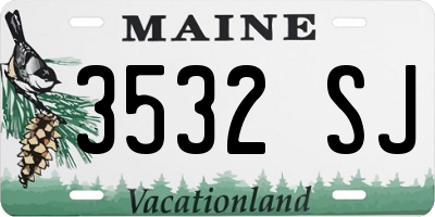 ME license plate 3532SJ
