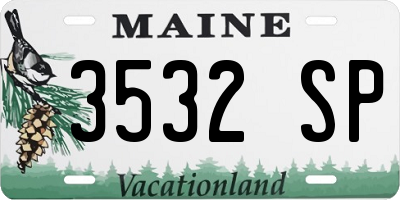 ME license plate 3532SP