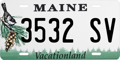 ME license plate 3532SV