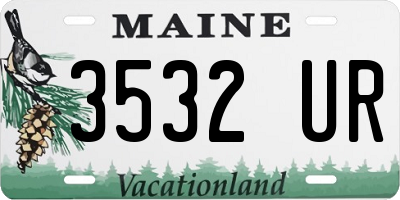 ME license plate 3532UR