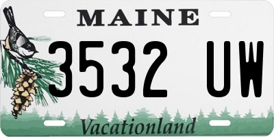 ME license plate 3532UW