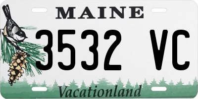 ME license plate 3532VC