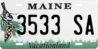 ME license plate 3533SA