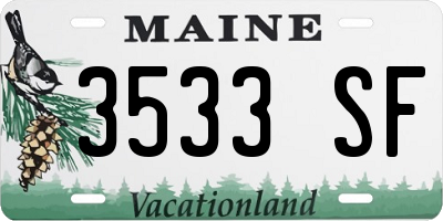 ME license plate 3533SF