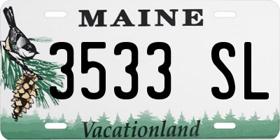 ME license plate 3533SL