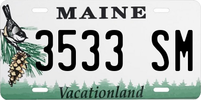 ME license plate 3533SM
