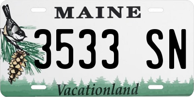 ME license plate 3533SN