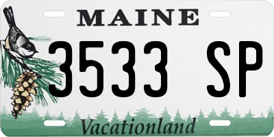ME license plate 3533SP
