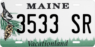 ME license plate 3533SR