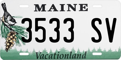 ME license plate 3533SV