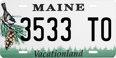 ME license plate 3533TO