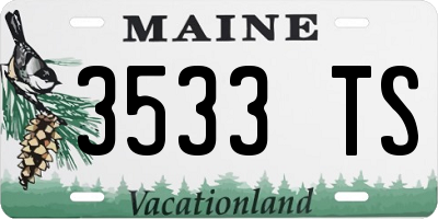 ME license plate 3533TS