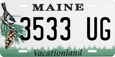 ME license plate 3533UG