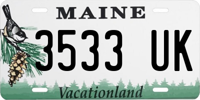 ME license plate 3533UK