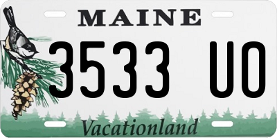 ME license plate 3533UO