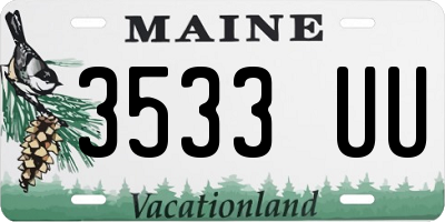 ME license plate 3533UU