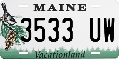 ME license plate 3533UW