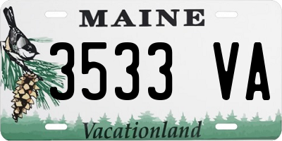ME license plate 3533VA