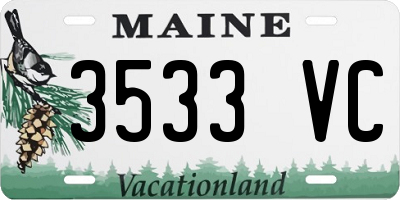 ME license plate 3533VC