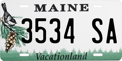 ME license plate 3534SA