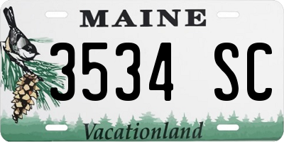 ME license plate 3534SC
