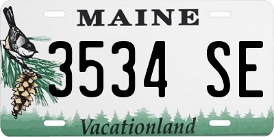 ME license plate 3534SE