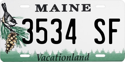 ME license plate 3534SF