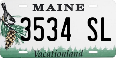 ME license plate 3534SL