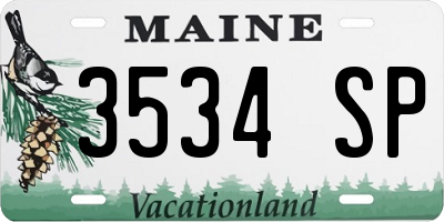 ME license plate 3534SP