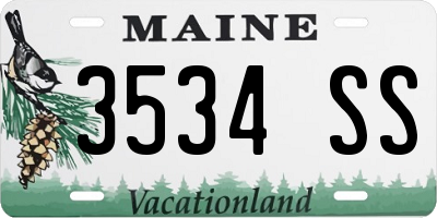 ME license plate 3534SS