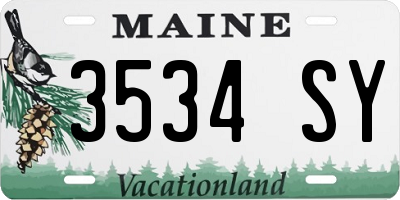 ME license plate 3534SY