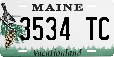 ME license plate 3534TC