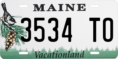 ME license plate 3534TO