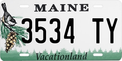 ME license plate 3534TY