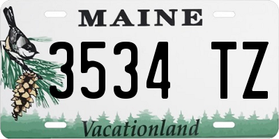 ME license plate 3534TZ