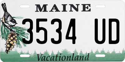 ME license plate 3534UD