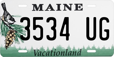 ME license plate 3534UG