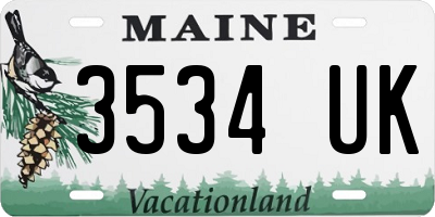 ME license plate 3534UK
