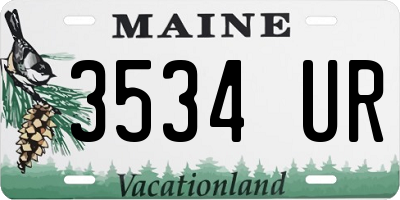 ME license plate 3534UR