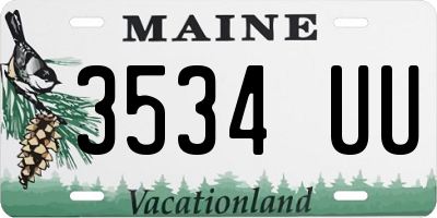 ME license plate 3534UU