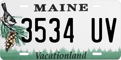 ME license plate 3534UV
