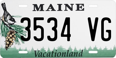ME license plate 3534VG